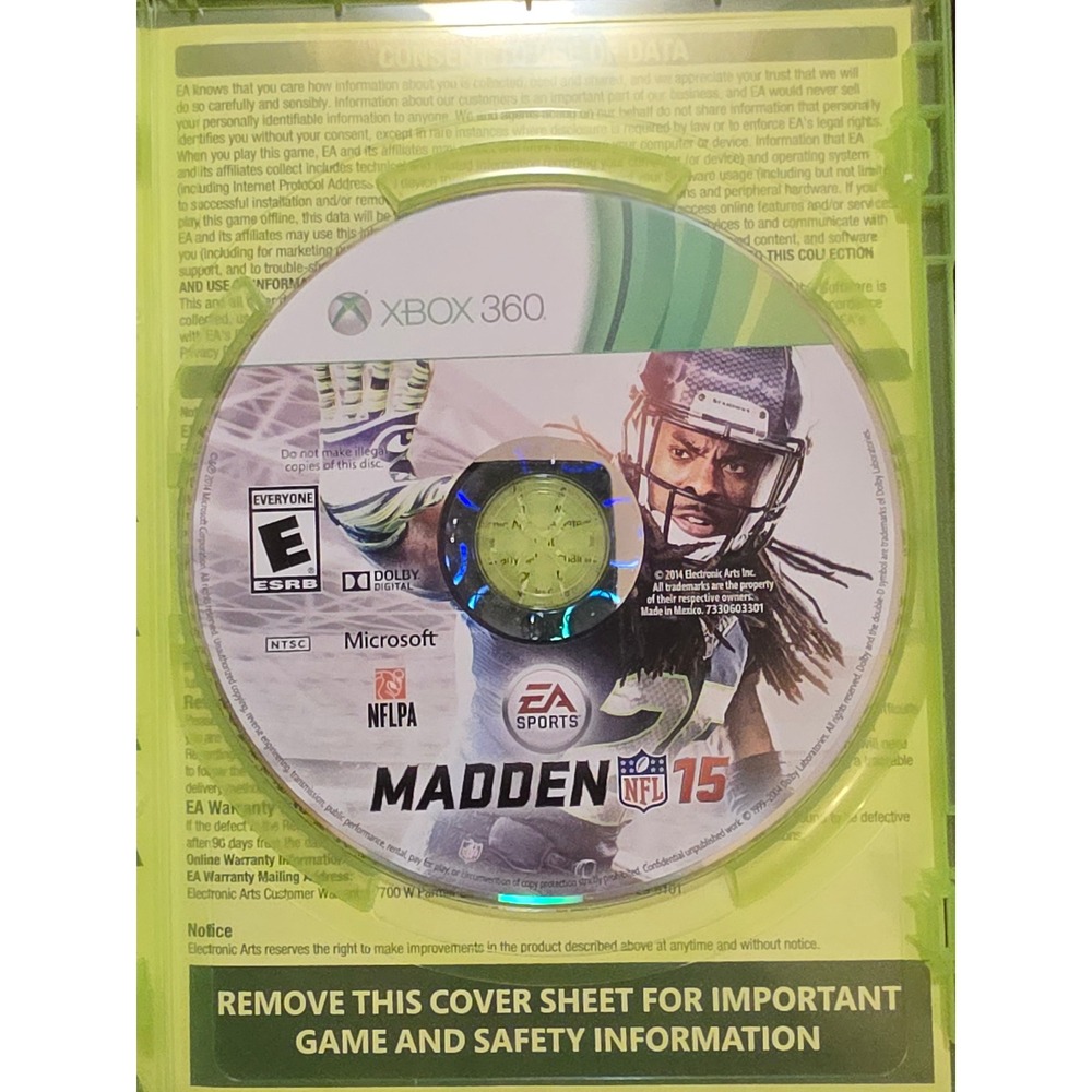 EA Sports Madden NFL 15 Xbox 360 Standard Edition Good 7330603301